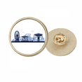 thumbnail image 1 of Installations Bleues du Parc d'Attractions Contournent Clip Broche Broche en Métal Doré Rond, 1 of 3