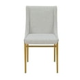 thumbnail image 2 of Benjara Cid Kinn 19 Inch Dining Chair Set of 2, Light Gray Polyester, Brass Steel, 2 of 5
