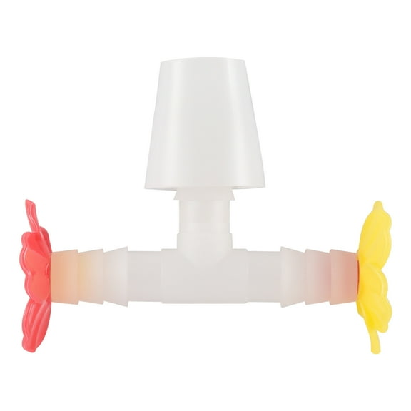 PLPPYFS 3 Packs Floral Hummingbird Feeder Tubes and Stoppers, Red Double Head Hummingbird Feeding Ports, Water Feeding Replacement Parts Wine Bottle Plug for Outdoor Hummingbird Feeder