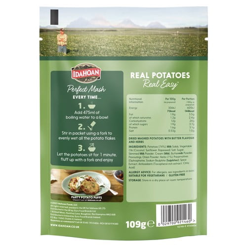 Idahoan Butter & Herb Mash 109g, British Import (Pack of 2)