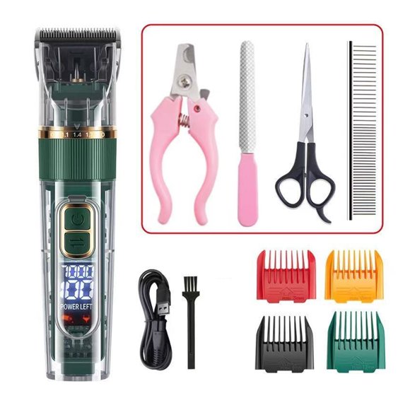 Dog Hair Clippers Grooming Haircut Trimmer Shaver Set Pets Rechargeable Professional Clipper ,Clean and Fast