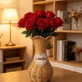 thumbnail image 5 of QuanTara Flower Basket Wicker Style Plastic Vase, 9.05x3.93in Weave Floral Arrangement Box, Decorative Art Object for Fresh/Dried Flowers, 5 of 7