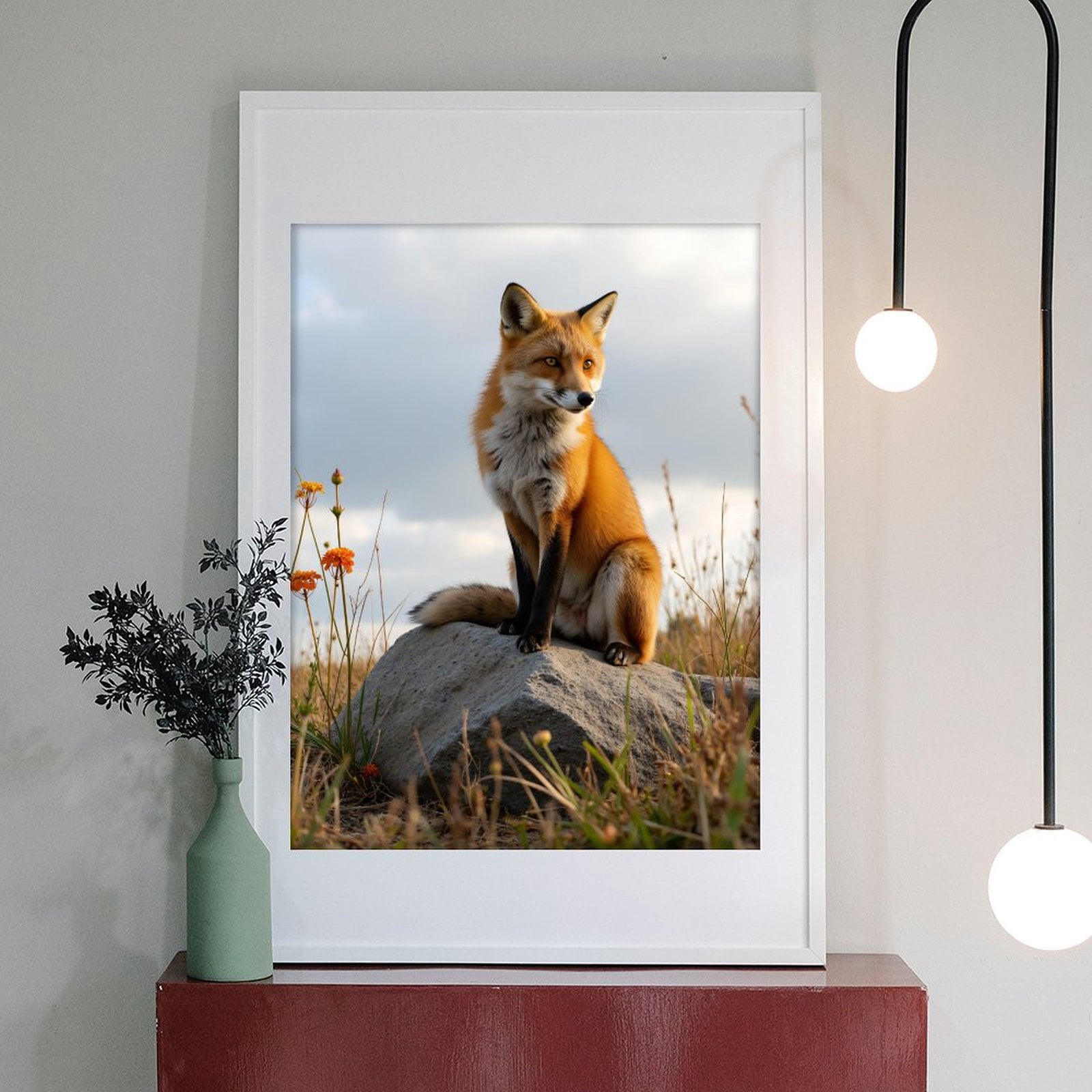 Diamond Art Kit for Adults, Fox On Rock In Grassland Diamond Painting for Adults Beginners, DIY Diamond Art Painting Kits, 5D Diamond Painting Crafts for Home Decor 12x16 Frameless
