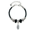 thumbnail image 2 of Delight Jewelry Silvertone Giggle Oval Grandmother Celtic Knot Leather Bead Bracelet, 7"+2" Extender, 2 of 4