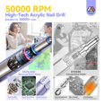 thumbnail image 4 of SAVILAND 50000RPM Perceuse à Ongles pour Acrylique : 2024 Pro High Tech Kit de Perceuse Électrique à Clous à Retrait Rapide Machine Rechargeable 6000mAh Perceuse Professionnelle, 4 of 8