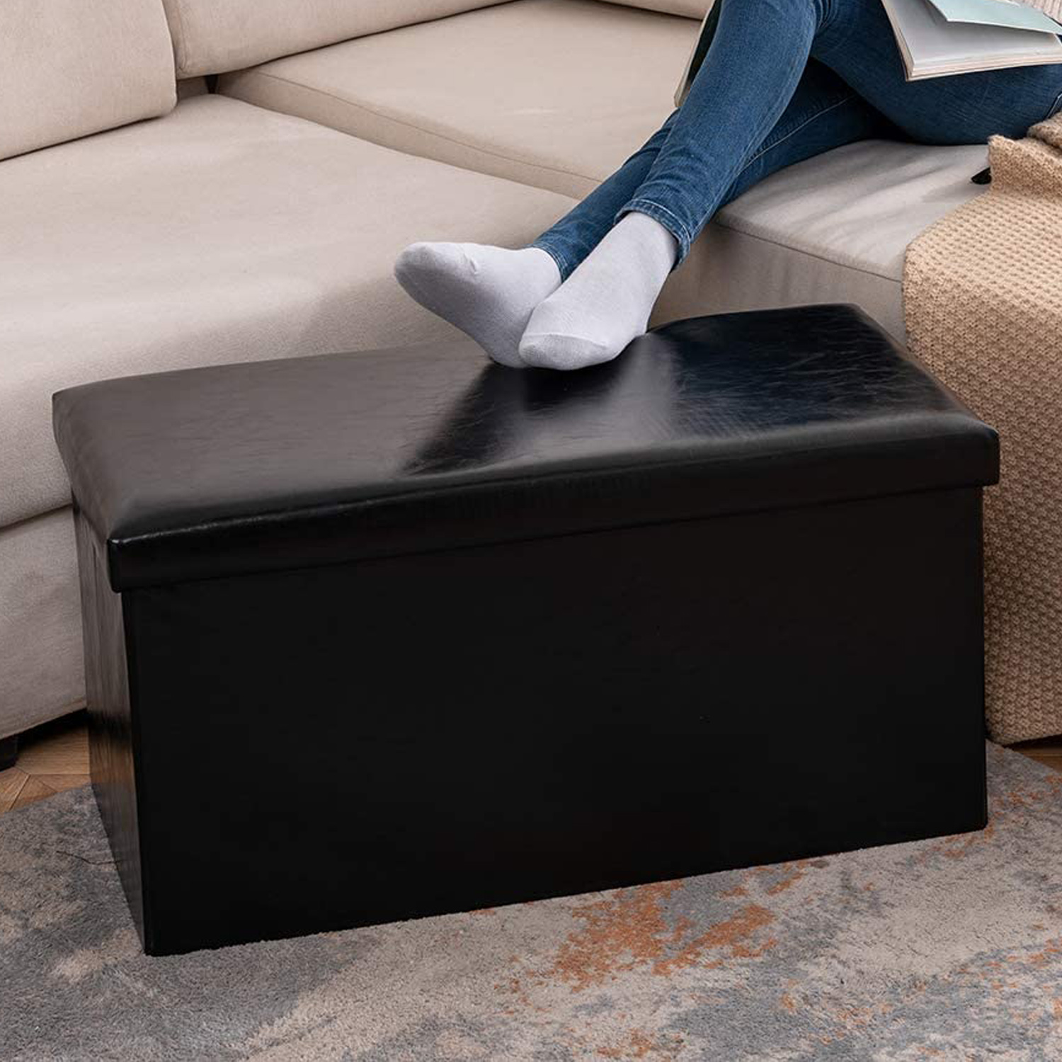 UWRNite 30 inches Folding Storage Ottoman Bench, 80L Storage Chest