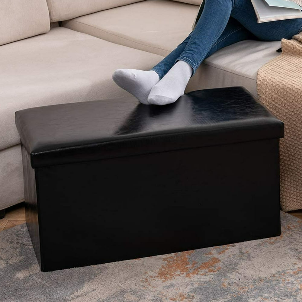 UWRNite 30 inches Folding Storage Ottoman Bench, 80L Storage Chest