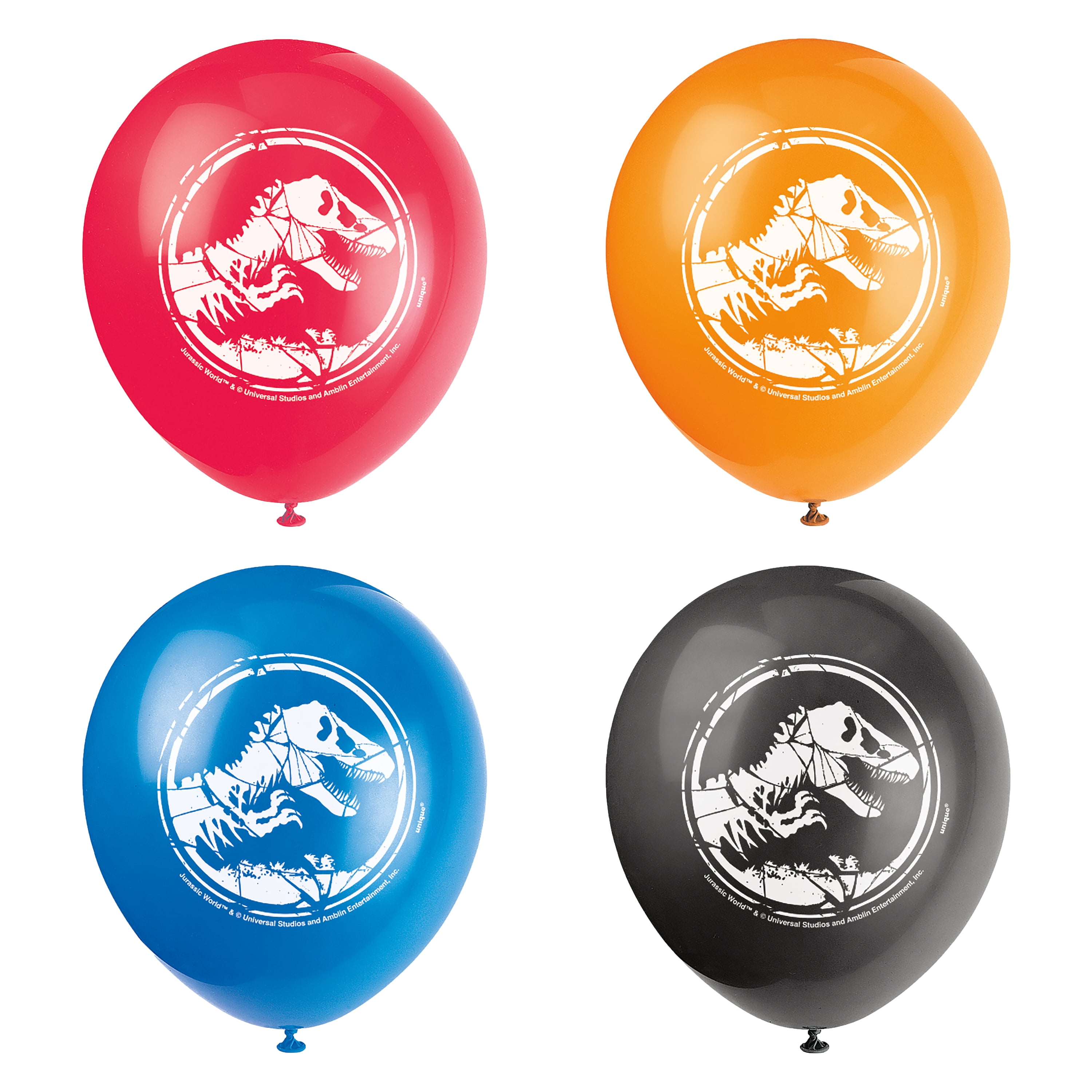 Unique Industries Latex Jurassic World 16.00' Birthday Balloons, 8 Count