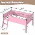 thumbnail image 3 of Bellemave Low Loft Bed Twin Size with Bookshelf, Solid Wood Loft Frame with Ladders & Full-Length Guardrails, Low Profile Bed with Slats for Kids, No Box Spring Needed, Beige, 3 of 9