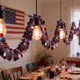thumbnail image 4 of 78.74in 4th of July Red White Blue Tinsel Garland Decoration, Americans Independence Day Ribbons, Glitter Tinsel Patriotic Decor for Indoor Outdoor, 4 of 6