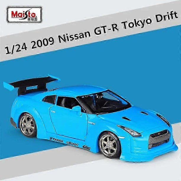 1:24 2009 Nissan GTR Tokyo Drift Alloy Sports Car Model Diecast Metal Racing Car Vehicles Model Simulation Kids Toy Gifts