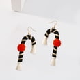thumbnail image 4 of Pendientes de Tejido Yinane Serie Navideña Gota Colgante Bastón negro, 4 of 8