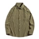 thumbnail image 1 of pstuiky Camisas para hombre de manga larga, Camisa de manga larga con cuello vuelto, rayas y botones para hombre Tops casuales para hombres l, 1 of 2