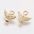 thumbnail image 2 of Brass Micro Pave Cubic Zirconia Charms Eagle Golden 8.5x9.5x1.5mm Hole: 1.5mm, 2 of 2
