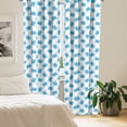 thumbnail image 2 of Ambesonne Underwater Window Curtains, Sea Turtles Exotic Ocean, Each 28" W x 95" L, Azure Blue White, 2 of 3