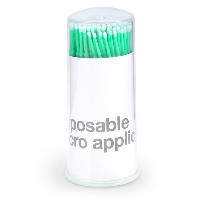 Cepillo 100pcs/Caja para Mujeres Extensión Desechable Rímel Pincel Pezón Pegado de Pegamento Barra de color Medio Verde