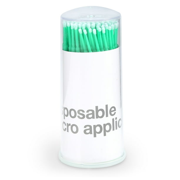 Cepillo 100pcs/Caja para Mujeres Extensión Desechable Rímel Pincel Pezón Pegado de Pegamento Barra de color Medio Verde