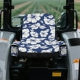 thumbnail image 4 of Uorisanigo Lawn Mower Seat Cover, Weatherproof Blue Hibiscus Flowers Tractor Seat Cover with Drink Pouch, 12.5''-14'' High Seats, Universal Riding Lawn Mower Seats Covers, 4 of 7