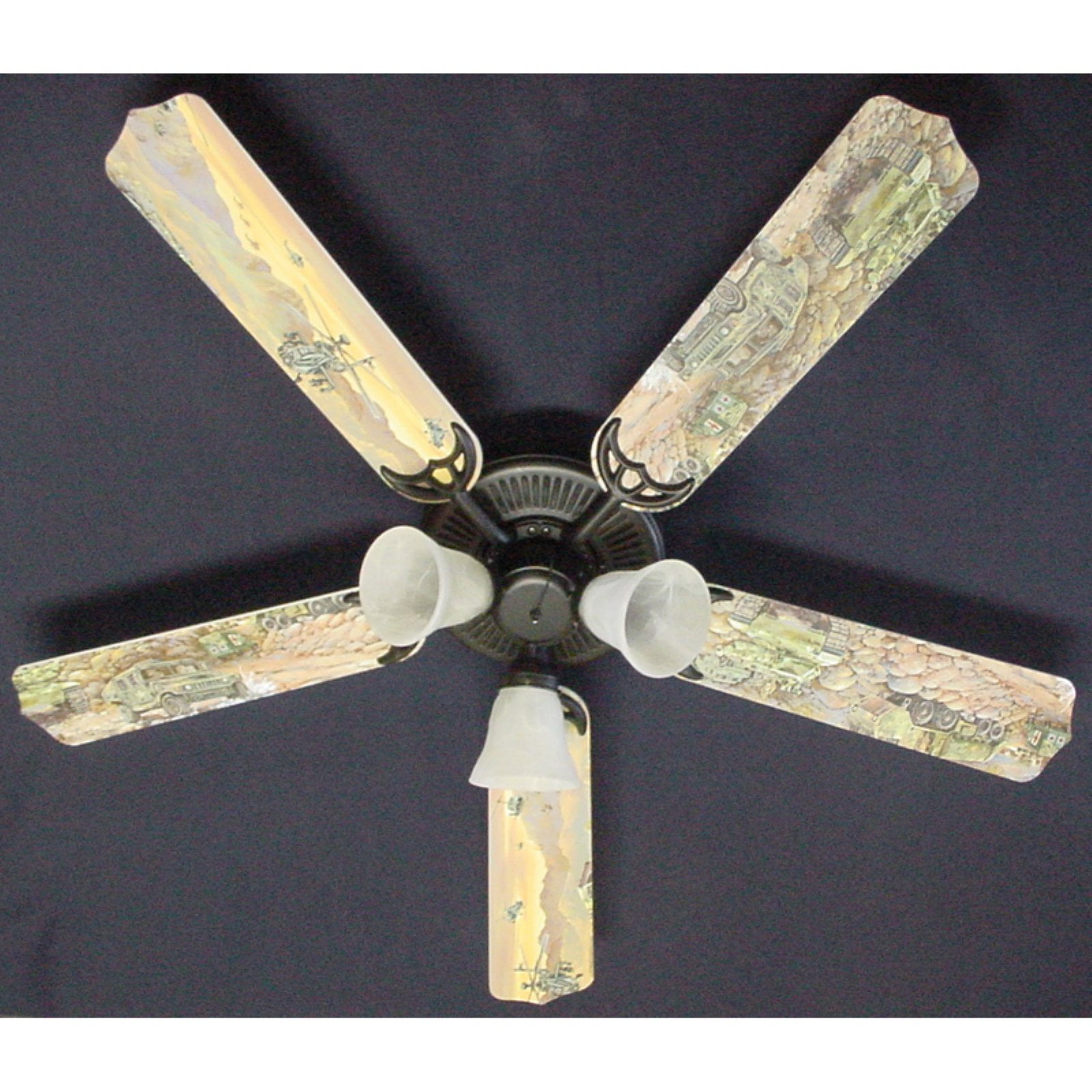 Ceiling Fan Designers Army Tanks Military Helicopter Indoor