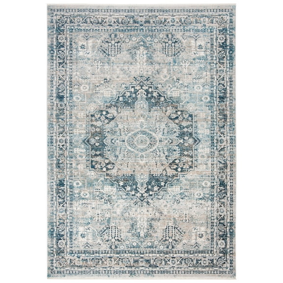 SAFAVIEH Victoria Creighton Floral Bordered Area Rug, 8' x 10', Blue/Grey