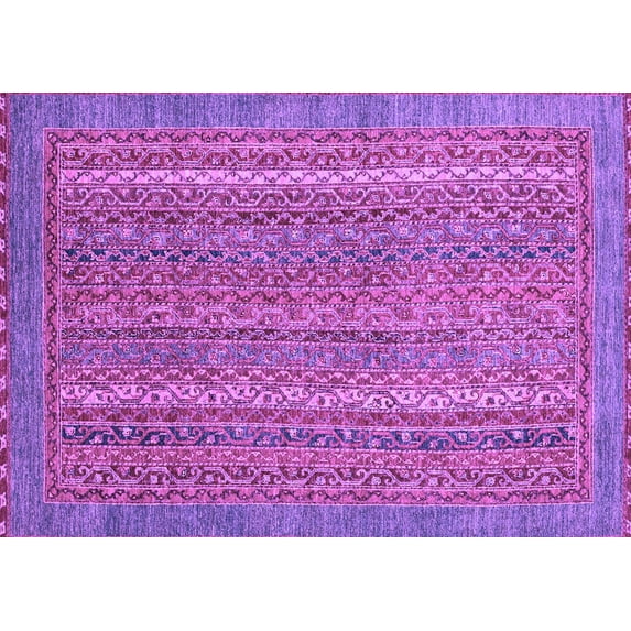 Ahgly Company Indoor Rectangle Oriental Purple Modern Area Rugs, 3' x 5'