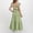 Green, variant on 4-15 Years Child Teen Girls Summer Cotton Linen Maxi Dress with Back Bow Square Neck Ruffle Tiered A-Line Dress for Party Beach Vacation