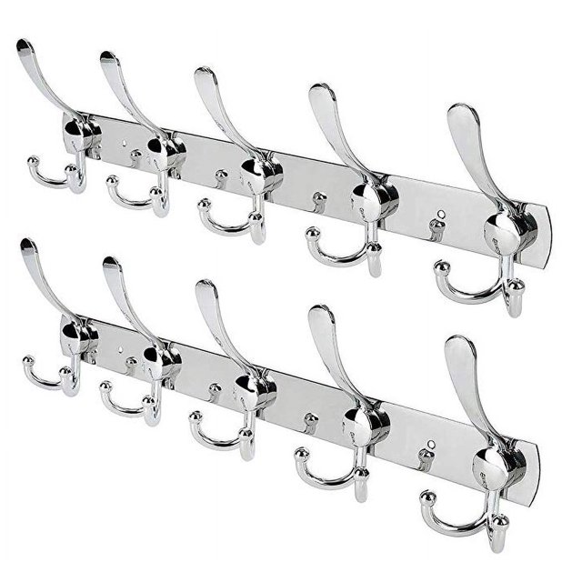 2 ganchos para abrigos de acero inoxidable para embalaje 5 ganchos Adepaton ZZY002