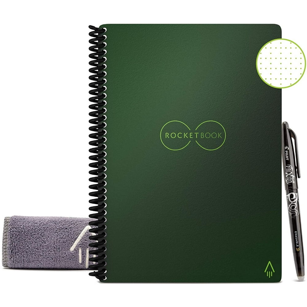 Rocketbook Core Digital Reusable Notebook Green Executive Size EcoFriendly Notebook (6" x 8