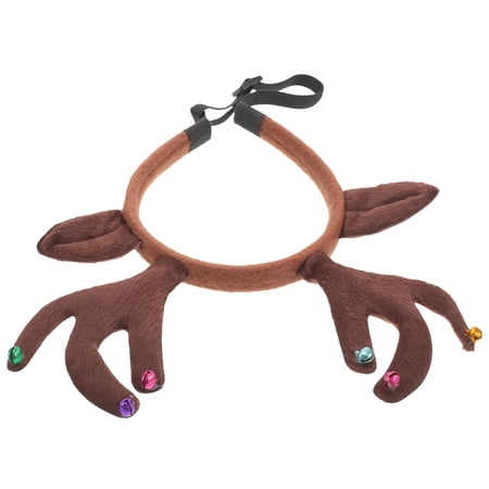 Niceauty Pet Creative Headgear Reindeer Costume Accessories Plush Coffee 1Set
