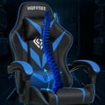 thumbnail image 2 of HOFFREE Massage Gaming Chair for Kids Computer Gamer Chair with Footrest and Lumbar Support Reclining PC Game Chair with Headrest for Gaming Room Blue and Black, 2 of 17
