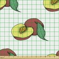 thumbnail image 2 of Fruit Fabric by the Yard, Peach Slices Healthy Vitamins Graphic Eating Organic in Summer Season, Upholstery Fabric for Dining Chairs Home Decor Accents, Pale Maroon Yellow Green by Ambesonne, 2 of 5