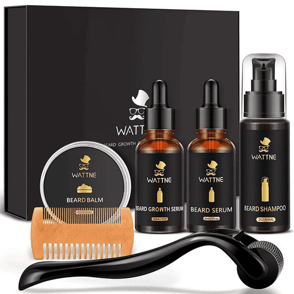 Beard Kit for Men Grooming & Care w/Beard Balm, Wash, Oil, Massager, Comb,Fathers Birthday Valentines Gifts for Men Him Dad Husband Boyfriend Christmas Stocking Stuffers