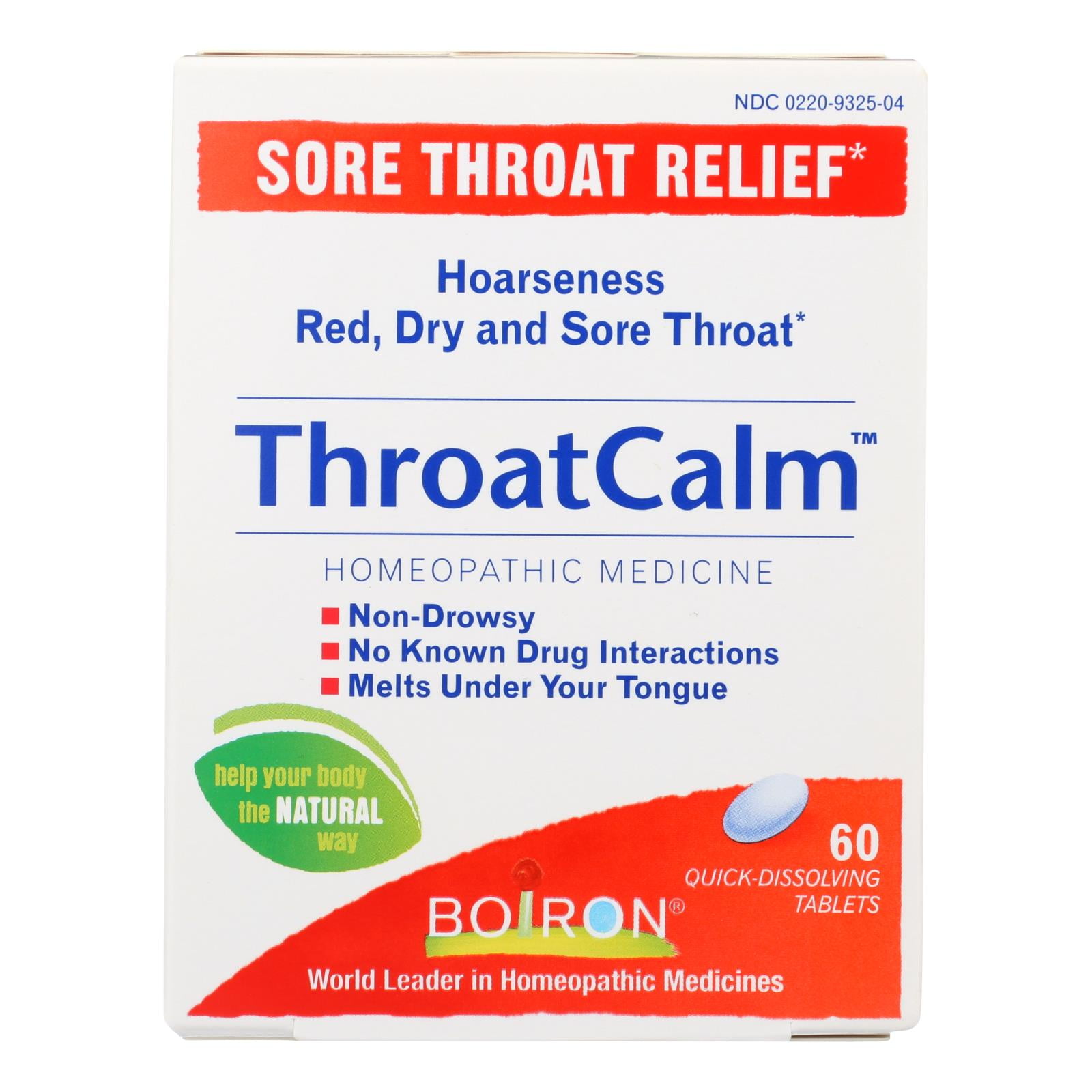 Throat Calm Quick Dissolving Tablets, Sore Throat Relief, 60 ct, 6 Pack
