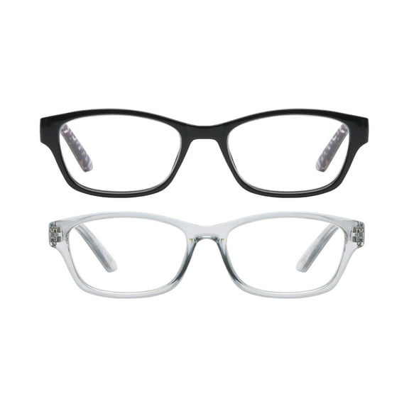 Rz by Rachel Zoe Womens Cateye Reading Glasses with Case, Black/Light Crystal Teal, Joni 1.75