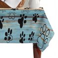 thumbnail image 4 of Pale Blue Paws Table Cloth Waterproof Tablecloths, Farmhouse Vintage Modern Blue Brown Wood Tablecloth Dining Table Cover for Kitchen Party Tabletop Outdoor, Rectangle Tablecloth 60x84 Inch, 4 of 9