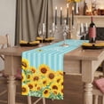thumbnail image 2 of Table Runners 108 Inches Long Dress Scarves, Sunflower Farmhouse Coffee/Dining/Kitchen Table Runner for Living Room, Yellow Summer Botanical Blue Striped Farmhouse 13x108 Inch, 2 of 9