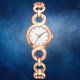thumbnail image 3 of Reloj de aleación de moda Reloj de pulsera de cuarzo con pantalla analógica y esfera redonda (blanco dorado rosa), 3 of 6