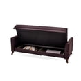 thumbnail image 4 of Enza Home Alto 3-Seater Fabric & Wood Sofa Bed in Purple/Brown, 4 of 8