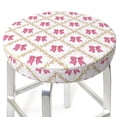 thumbnail image 3 of Lsque Retro bows Pattern Round Bar chair cushion covers Velvet Fabric Premium Comfort Protects from Scratches and Stains for 14-17 Inch Chair-12 inch, 3 of 7