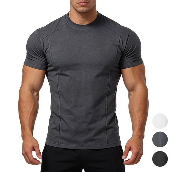 Men's Quick Dry Workout Shirts Moisture Wicking Short Sleeve Athletic Running Gym Active T Shirts Big and Tall Size M-5XL White