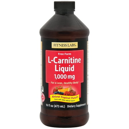 Fitness Labs L-Carnitine Liquid 1,000 mg Free Form - For a Lean, Healthy Body* (Natural Tropical Punch, 16