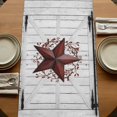 thumbnail image 5 of Table Runners 60 Inches Long Dress Scarves, Texas Star Retro Farmhouse Kitchen/Dining Table Runner, Small Coffee Tablerunners, Vintage Red Wooden Berry 13x60 Inch, 5 of 9