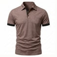 thumbnail image 5 of Homeyce Men's Golf Polo Shirts Short Sleeve Contrast Collared Shirts Button Down Fashionable Business Athletic Casual Polo Sweater Solid Color Tee Shirt,Brown L, 5 of 5