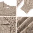 thumbnail image 5 of UVN Sweaters for Women Casual V Neck Long Sleeve Pullover Winter Lightweight Crochet Hollow Out Knit Jumper, 5 of 8