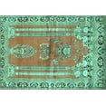 thumbnail image 1 of Ahgly Company Indoor Rectangle Persian Turquoise Blue Traditional Area Rugs, 5' x 8', 1 of 4