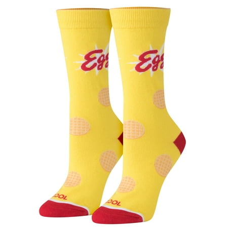 

Cool Socks Novelty Crew Socks Women s Eggo Waffles Graphic Print Large