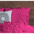 thumbnail image 5 of D.N.G. BEDDINGS 100% Egyptian Cotton 5 Piece Circle Ruffle Comforter Set with 1 Freebie Ruffle Pillow | 550 GSM Filled Microfiber - King/Cal-King Size, Hot Pink Color - 800 Thread Count, 5 of 5