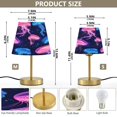 thumbnail image 3 of Wobogo Luminous Jellyfish Table Lamps Three-channel Adjustable Lighted Antique Brass Metal Base Simple Modern Style for Bedroom Nightstands Living Room and Office, 3 of 8