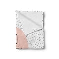 thumbnail image 2 of Hello Soft Flannel Fleece Throw Blanket, Romantic and Message in a Pastel Colored Speech Balloon Hand Drawn Dots, Cozy Plush for Indoor and Outdoor Use, 70" x 90", Blush Black, by Ambesonne, 2 of 5