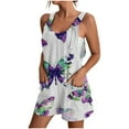 thumbnail image 2 of Tejiojio Women's Summer Comfortable Casual Suspender Printing Shorts Pocket Jumpsuit ShortsLabor Day Clearance, 2 of 5